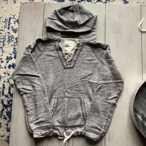 American Eagle Marled Grey Pullover Draw String Sweatshirt Size S
